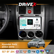 Штатна магнітола для Hyundai Getz 2002-2010 DriveX S7 2K QLED 9" Android 8-ядерний 2.7ГГц 6x64Гб SIM-картка 3G/4G AK7808 AB 4x50W DSP AK7739 VELVET бездротовий CarPlay та AndroidAuto