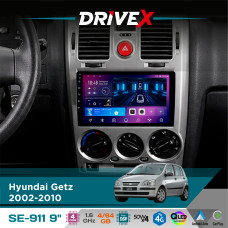Штатна магнітола для Hyundai Getz 2002-2010 DriveX SE-911 4+64Гб QLED 9" Android 4-ядерний 4x50W(TDA7851) DSP бездротовий CarPlay та AndroidAuto