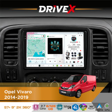 Штатна магнітола для Renault Trafic 2014-2021 DriveX S7+ 2K QLED 9" Android 8-ядерний 2.7ГГц 8x128Гб SIM-картка 3G/4G AK7808 AB 4x50W 360° DSP AK7739 VELVET бездротовий CarPlay та AndroidAuto