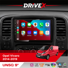 Штатна магнітола для Opel Vivaro 2014-2019 DriveX UN5 QLED 9" Android 4-ядерний 2+32Гб 4x45W бездротовий CarPlay та AndroidAuto