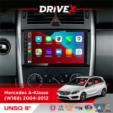 Штатна магнітола для Mercedes A-Klasse (W169) 2004-2012 DriveX UN5 QLED 9" Android 4-ядерний 2+32Гб 4x45W бездротовий CarPlay та AndroidAuto