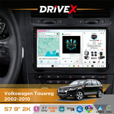 Штатна магнітола для Volkswagen Touareg 2002-2010 DriveX S7 2K QLED 9" Android 8-ядерний 2.7ГГц 6x64Гб SIM-картка 3G/4G AK7808 AB 4x50W DSP AK7739 VELVET бездротовий CarPlay та AndroidAuto