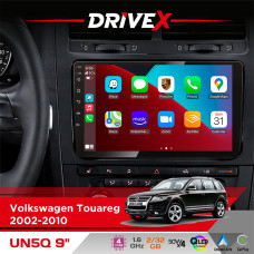 Штатна магнітола для Volkswagen Touareg 2002-2010 DriveX UN5 QLED 9" Android 4-ядерний 2+32Гб 4x45W бездротовий CarPlay та AndroidAuto
