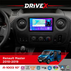 Штатна магнітола для Renault Master 2010-2019 DriveX A-1003 QLED 10" Android 2+32Гб 4-ядерний 4x50W(TDA7851) бездротовий CarPlay та AndroidAuto