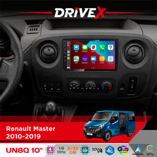 Штатна магнітола для Renault Master 2010-2019 DriveX UN8 QLED 10" Android 4-ядерний 2x32Гб 4x45W бездротовий CarPlay та AndroidAuto