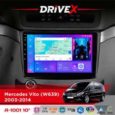 Штатна магнітола для Mercedes Viano (W639) 2003-2014 DriveX A-1001 10" Android 4-ядерний 2+32Гб 4x45W бездротовий CarPlay та AndroidAuto