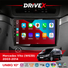 Штатна магнітола для Mercedes Vito (W639) 2003-2014 DriveX UN8 QLED 10" Android 4-ядерний 2x32Гб 4x45W бездротовий CarPlay та AndroidAuto
