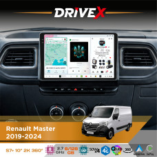 Штатна магнітола для Opel Movano 2019-2021 DriveX S7+ 2K QLED 10" Android 8-ядерний 2.7ГГц 8x128Гб SIM-картка 3G/4G AK7808 AB 4x50W 360° DSP AK7739 VELVET бездротовий CarPlay та AndroidAuto
