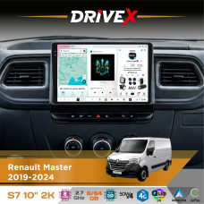 Штатна магнітола для Nissan NV400 2020-2021 DriveX S7 2K QLED 10" Android 8-ядерний 2.7ГГц 6x64Гб SIM-картка 3G/4G AK7808 AB 4x50W DSP AK7739 VELVET бездротовий CarPlay та AndroidAuto