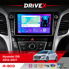 Штатна магнітола для Hyundai Elantra GT (GD) 2012-2017 DriveX A-903 QLED 9" Android 4-ядерний 2+32Гб 4x50W(TDA7851) бездротовий CarPlay та AndroidAuto
