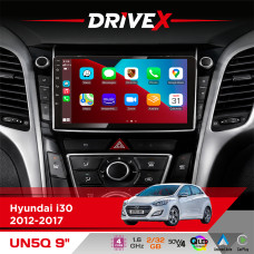Штатна магнітола для Hyundai Elantra GT (GD) 2012-2017 DriveX UN5 QLED 9" Android 4-ядерний 2+32Гб 4x45W бездротовий CarPlay та AndroidAuto