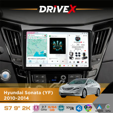 Штатна магнітола для Hyundai Sonata (YF) 2010-2014 DriveX S7 2K QLED 9" Android 8-ядерний 2.7ГГц 6x64Гб SIM-картка 3G/4G AK7808 AB 4x50W DSP AK7739 VELVET бездротовий CarPlay та AndroidAuto