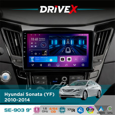 Штатна магнітола для Hyundai Sonata (YF) 2010-2014 DriveX SE-903 QLED 9" Android 8-ядерний 4+64Гб SIM-картка 3G/4G DSP 4x50W(TDA7851) бездротовий CarPlay та AndroidAuto