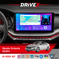Штатна магнітола для Skoda Octavia 2020+ DriveX A-1001 10" Android 4-ядерний 2+32Гб 4x45W бездротовий CarPlay та AndroidAuto