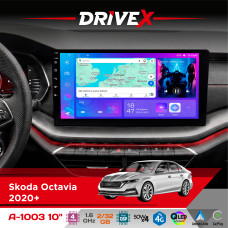 Штатна магнітола для Skoda Octavia 2020+ DriveX A-1003 QLED 10" Android 2+32Гб 4-ядерний 4x50W(TDA7851) бездротовий CarPlay та AndroidAuto