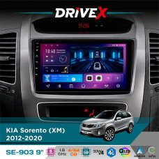 Штатна магнітола для KIA Sorento (XM) 2012-2020 DriveX SE-903 QLED 9" Android 8-ядерний 4+64Гб SIM-картка 3G/4G DSP 4x50W(TDA7851) бездротовий CarPlay та AndroidAuto