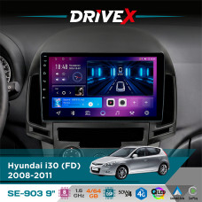 Штатна магнітола для Hyundai i30 (FD) 2008-2011 DriveX SE-903 QLED 9" Android 8-ядерний 4+64Гб SIM-картка 3G/4G DSP 4x50W(TDA7851) бездротовий CarPlay та AndroidAuto