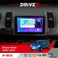Штатна магнітола для Nissan Note 2005-2013 DriveX A-903 QLED 9" Android 4-ядерний 2+32Гб 4x50W(TDA7851) бездротовий CarPlay та AndroidAuto