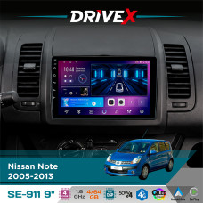 Штатна магнітола для Nissan Note 2005-2013 DriveX SE-911 4+64Гб QLED 9" Android 4-ядерний 4x50W(TDA7851) DSP бездротовий CarPlay та AndroidAuto