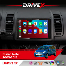 Штатна магнітола для Nissan Note 2005-2013 DriveX UN5 QLED 9" Android 4-ядерний 2+32Гб 4x45W бездротовий CarPlay та AndroidAuto