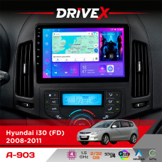 Штатна магнітола для Hyundai i30 (FD) 2008-2011 DriveX A-903 QLED 9" Android 4-ядерний 2+32Гб 4x50W(TDA7851) бездротовий CarPlay та AndroidAuto
