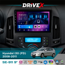 Штатна магнітола для Hyundai i30 (FD) 2008-2011 DriveX SE-911 4+64Гб QLED 9" Android 4-ядерний 4x50W(TDA7851) DSP бездротовий CarPlay та AndroidAuto