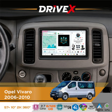 Штатна магнітола для Nissan Primastar 2006-2014 DriveX S7+ 2K QLED 10" Android 8-ядерний 2.7ГГц 8x128Гб SIM-картка 3G/4G AK7808 AB 4x50W 360° DSP AK7739 VELVET бездротовий CarPlay та AndroidAuto