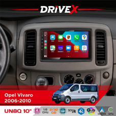 Штатна магнітола для Opel Vivaro 2006-2010 DriveX UN8 QLED 10" Android 4-ядерний 2x32Гб 4x45W бездротовий CarPlay та AndroidAuto