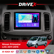 Штатна магнітола для Nissan Primastar (J4) 2011-2015 DriveX A-1001 10" Android 4-ядерний 2+32Гб 4x45W бездротовий CarPlay та AndroidAuto