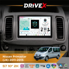 Штатна магнітола для Nissan Primastar (J4) 2011-2015 DriveX S7 2K QLED 10" Android 8-ядерний 2.7ГГц 6x64Гб SIM-картка 3G/4G AK7808 AB 4x50W DSP AK7739 VELVET бездротовий CarPlay та AndroidAuto