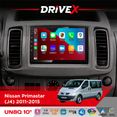 Штатна магнітола для Renault Trafic II (EL/FL/JL) 2011-2014 DriveX UN8 QLED 10" Android 4-ядерний 2x32Гб 4x45W бездротовий CarPlay та AndroidAuto