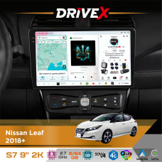 Штатна магнітола для Nissan Leaf 2018+ DriveX S7 2K QLED 9" Android 8-ядерний 2.7ГГц 6x64Гб SIM-картка 3G/4G AK7808 AB 4x50W DSP AK7739 VELVET бездротовий CarPlay та AndroidAuto