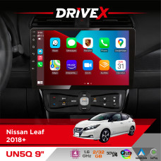 Штатна магнітола для Nissan Leaf 2018+ DriveX UN5 QLED 9" Android 4-ядерний 2+32Гб 4x45W бездротовий CarPlay та AndroidAuto