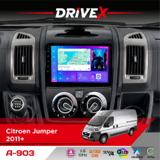 Штатна магнітола для Fiat Ducato 2011+ DriveX A-903 QLED 9" Android 4-ядерний 2+32Гб 4x50W(TDA7851) бездротовий CarPlay та AndroidAuto