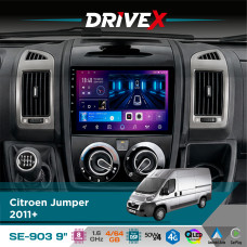 Штатна магнітола для Citroen Jumper 2011+ DriveX SE-903 QLED 9" Android 8-ядерний 4+64Гб SIM-картка 3G/4G DSP 4x50W(TDA7851) бездротовий CarPlay та AndroidAuto