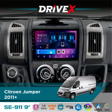 Штатна магнітола для Peugeot Boxer 2011+ DriveX SE-911 4+64Гб QLED 9" Android 4-ядерний 4x50W(TDA7851) DSP бездротовий CarPlay та AndroidAuto