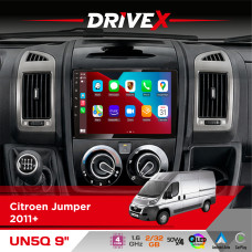 Штатна магнітола для Citroen Jumper 2011+ DriveX UN5 QLED 9" Android 4-ядерний 2+32Гб 4x45W бездротовий CarPlay та AndroidAuto
