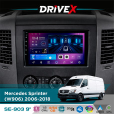 Штатна магнітола для Volkswagen Crafter 2006-2016 DriveX SE-903 QLED 9" Android 8-ядерний 4+64Гб SIM-картка 3G/4G DSP 4x50W(TDA7851) бездротовий CarPlay та AndroidAuto