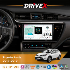 Штатна магнітола для Toyota Auris 2017-2019 DriveX S7 2K QLED 9" Android 8-ядерний 2.7ГГц 6x64Гб SIM-картка 3G/4G AK7808 AB 4x50W DSP AK7739 VELVET бездротовий CarPlay та AndroidAuto