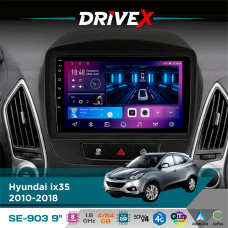 Штатна магнітола для Hyundai ix35 2010-2018 DriveX SE-903 QLED 9" Android 8-ядерний 4+64Гб SIM-картка 3G/4G DSP 4x50W(TDA7851) бездротовий CarPlay та AndroidAuto
