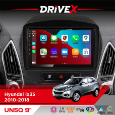 Штатна магнітола для Hyundai ix35 2010-2018 DriveX UN5 QLED 9" Android 4-ядерний 2+32Гб 4x45W бездротовий CarPlay та AndroidAuto