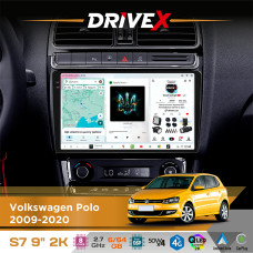 Штатна магнітола для Volkswagen Polo 2009-2020 DriveX S7 2K QLED 9" Android 8-ядерний 2.7ГГц 6x64Гб SIM-картка 3G/4G AK7808 AB 4x50W DSP AK7739 VELVET бездротовий CarPlay та AndroidAuto