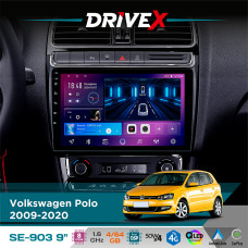 Штатна магнітола для Volkswagen Polo 2009-2020 DriveX SE-903 QLED 9" Android 8-ядерний 4+64Гб SIM-картка 3G/4G DSP 4x50W(TDA7851) бездротовий CarPlay та AndroidAuto