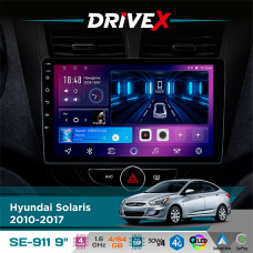 Штатна магнітола для Hyundai Solaris 2010-2017 DriveX SE-911 4+64Гб QLED 9" Android 4-ядерний 4x50W(TDA7851) DSP бездротовий CarPlay та AndroidAuto