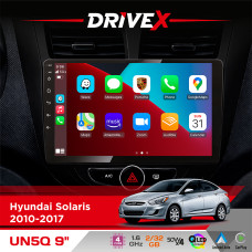 Штатна магнітола для Hyundai Solaris 2010-2017 DriveX UN5 QLED 9" Android 4-ядерний 2+32Гб 4x45W бездротовий CarPlay та AndroidAuto