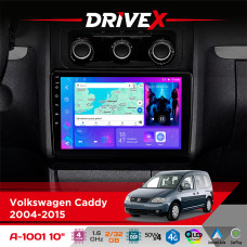 Штатна магнітола для Volkswagen Caddy 2004-2015 DriveX A-1001 10" Android 4-ядерний 2+32Гб 4x45W бездротовий CarPlay та AndroidAuto