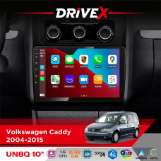 Штатна магнітола для Volkswagen Caddy 2004-2015 DriveX UN8 QLED 10" Android 4-ядерний 2x32Гб 4x45W бездротовий CarPlay та AndroidAuto