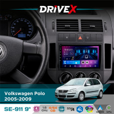 Штатна магнітола для Volkswagen Polo 2005-2009 DriveX SE-911 4+64Гб QLED 9" Android 4-ядерний 4x50W(TDA7851) DSP бездротовий CarPlay та AndroidAuto