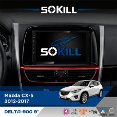 Штатна магнітола для Mazda CX-5 2012-2017 SoKill DELTA-900 9" Android 4-ядерний 2+64Гб 4x45W бездротовий CarPlay та AndroidAuto