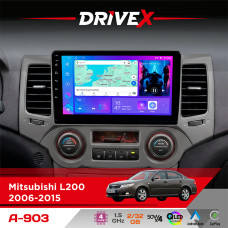 Штатна магнітола для Mitsubishi Pajero Dakar 2010-2017 DriveX A-903 QLED 9" Android 4-ядерний 2+32Гб 4x50W(TDA7851) бездротовий CarPlay та AndroidAuto